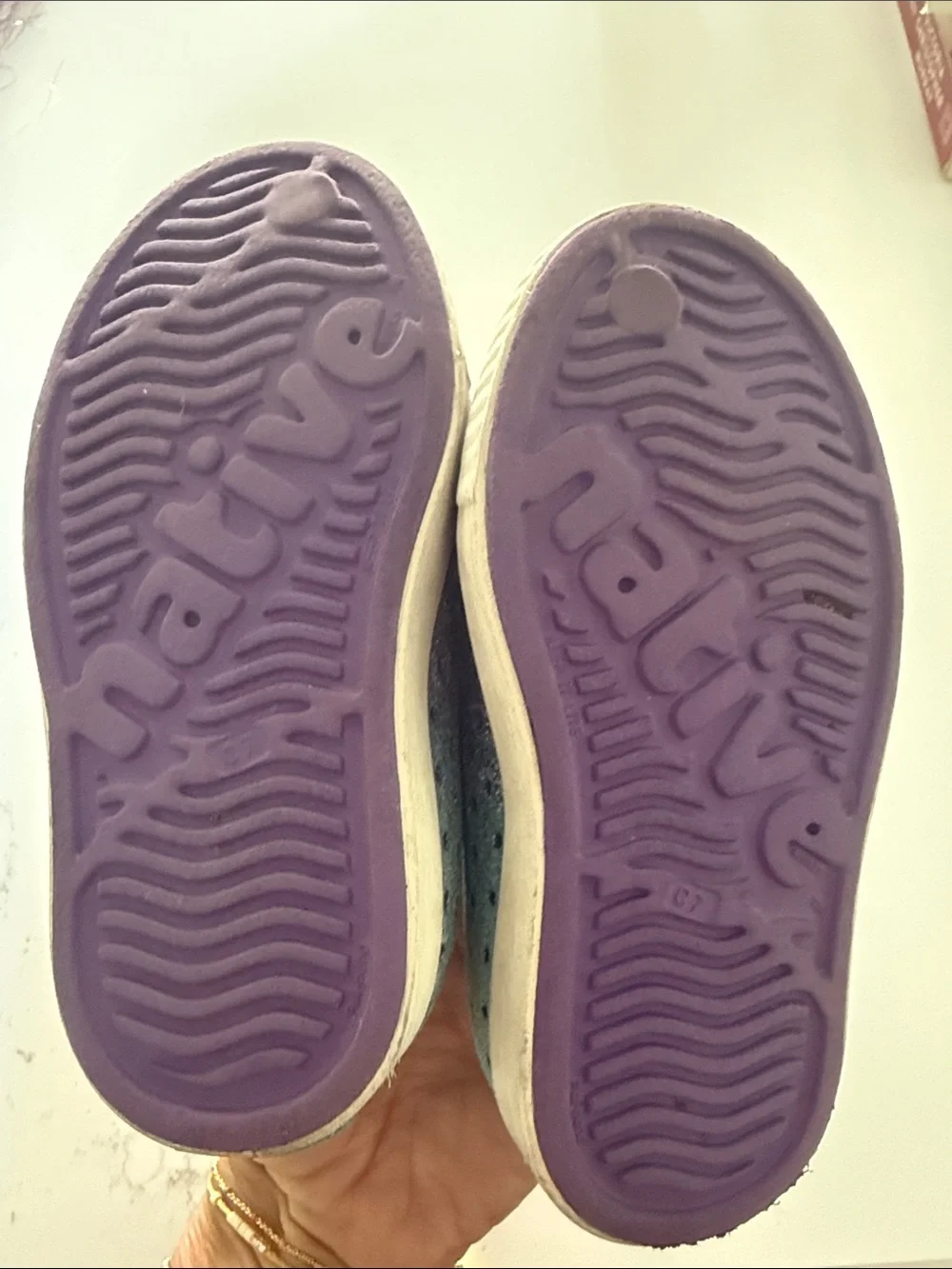 Native Kids Water Shoes in Purple & Blue Gradient